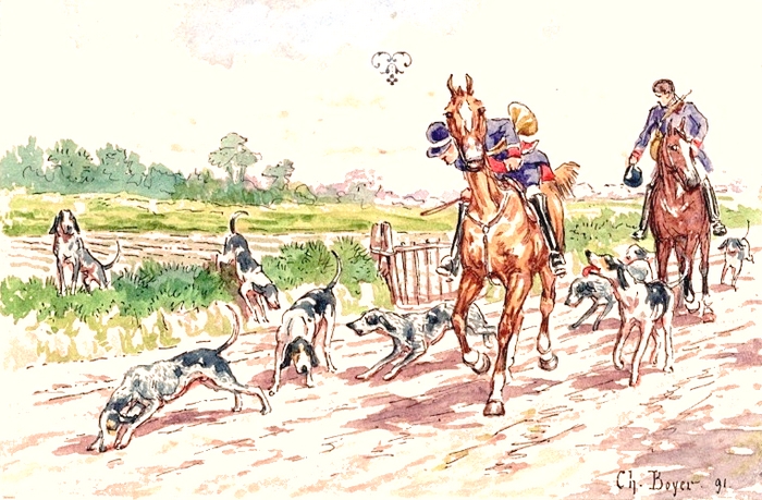 Illustration tirée de l'ouvrage Les Chiens courants français pour la chasse du lièvre (1866) - E. de Vézins - Forestié (Montauban) (17)